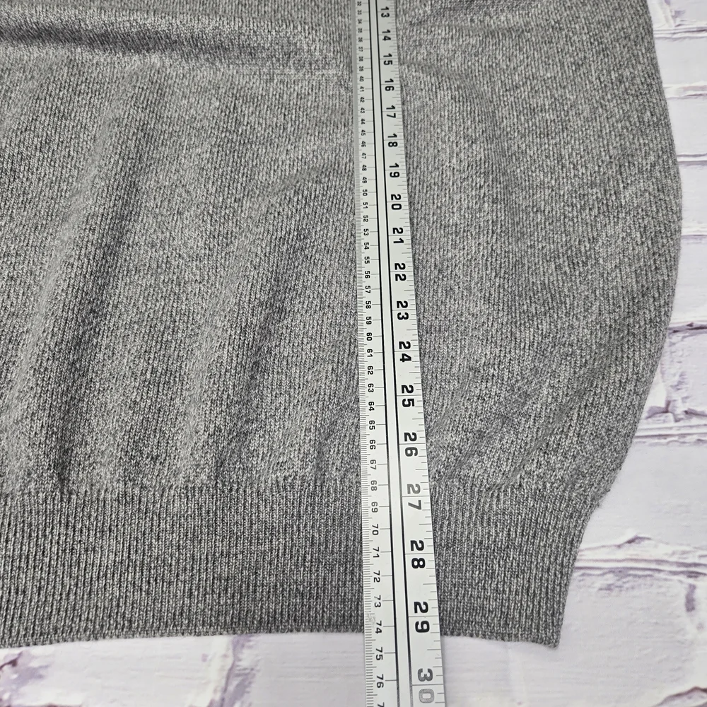 Vintage 1980's Pringle Of Scotland V-neck Sweater 100% Lambswool Gray‎ Sz XL
